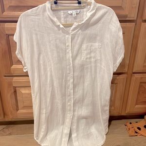 Cabi white linen blouse size medium